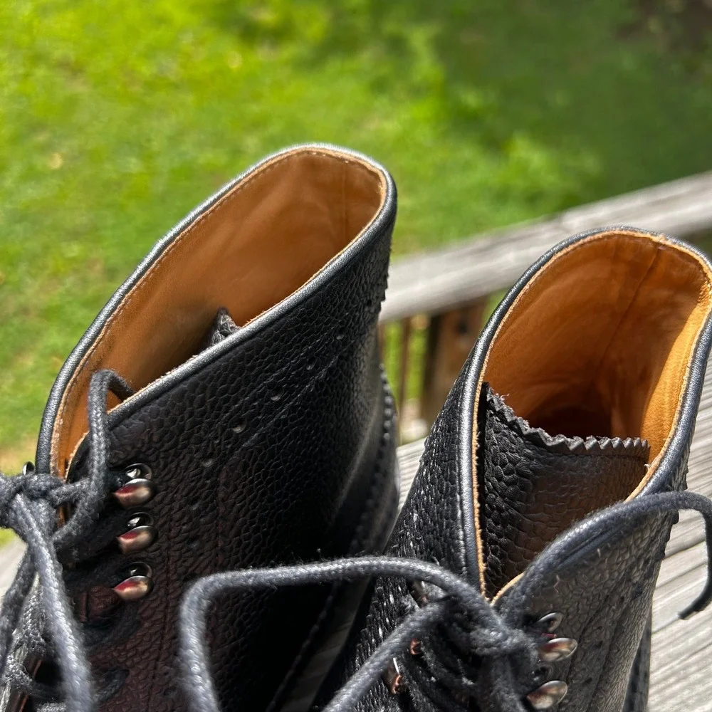 Aldo Larewiel Dress Boot Wingtip 12 Black Dark Academia Heritage Core Brogue